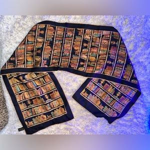 Vintage Alynn Silk Scarf Ex Libras Book Print Library